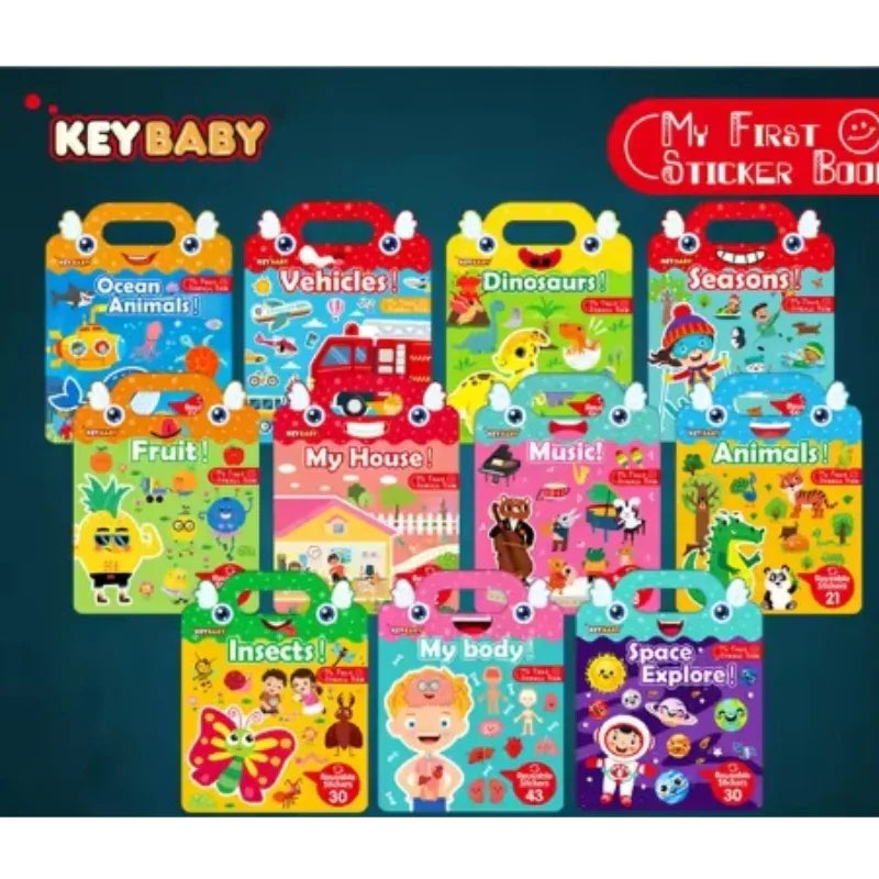 Cartoon Animal Scene Reusable Sticker Book for Children