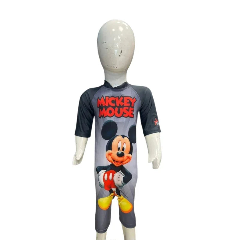 Mickey Mouse Kids Swimsuit – Full Body One-Piece Swimwear for Boys (Ages 2–11 Years)