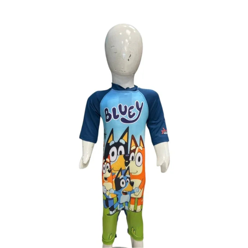 Bluey Kids Swimsuit – Full Body One-Piece Swimwear for Boys (Ages 2–11 Years)