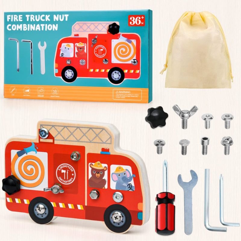 Fire Truck Nut Combination Toy Build Learn & Play