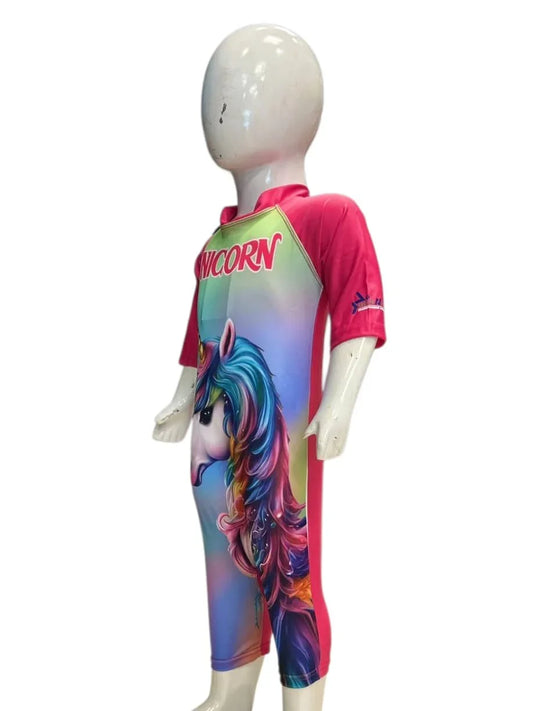 Unicorn Kids Swimsuit Full Body One-Piece Swimwear for Girls
