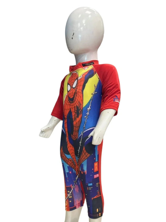 Spider-Man Kids Swimsuit – Full Body One-Piece Swimwear for Boys (Ages 2–11 Years)