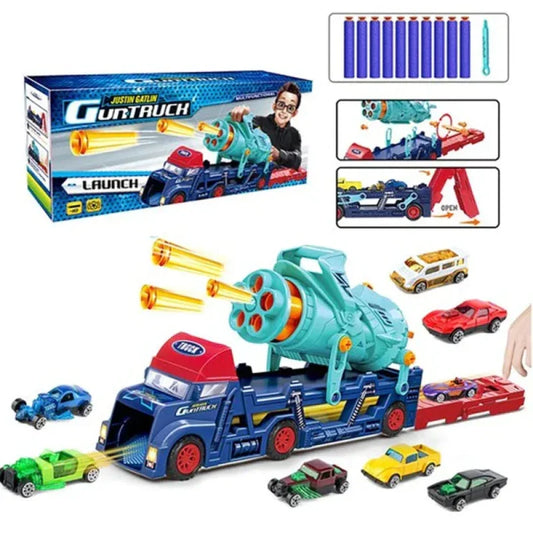 2-in-1 Multi-Functional Toy Truck – Nerf Gun & Car Launcher for Action-Packed Play