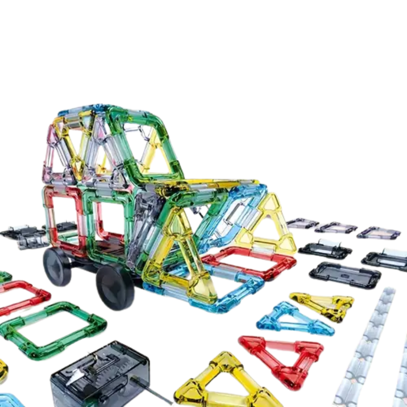 STEM Solar Car DIY Kit Build with 62-Piece Construction Set