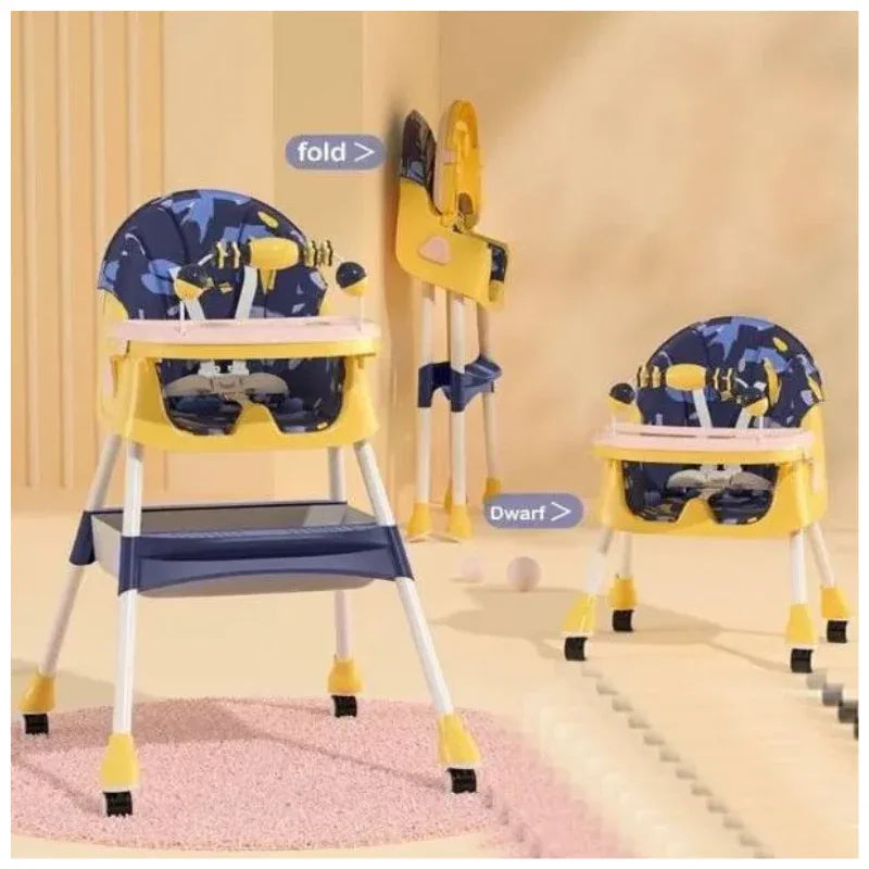 Adjustable Folding Children’s Dining Chair – High Chair with Tray & Booster for Easy Mealtime