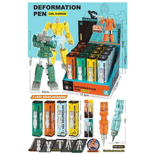 Toybliss DIY Transforming Robot Pen – Deformation Warrior Stationery Toy 1 pcs