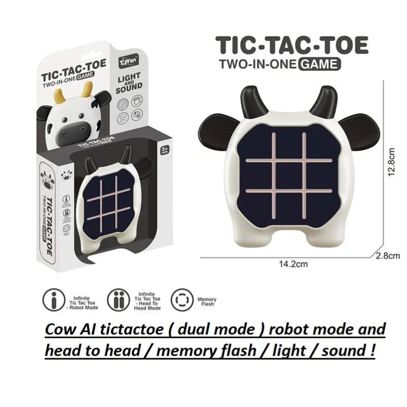 Cow Craze Tic-Tac-Toe – Snap and Play Light-Up Game