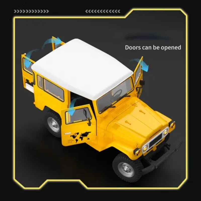 Toyota Land Cruiser Yellow Vintage Off-Road Legend – 1:24 Diecast SUV Model