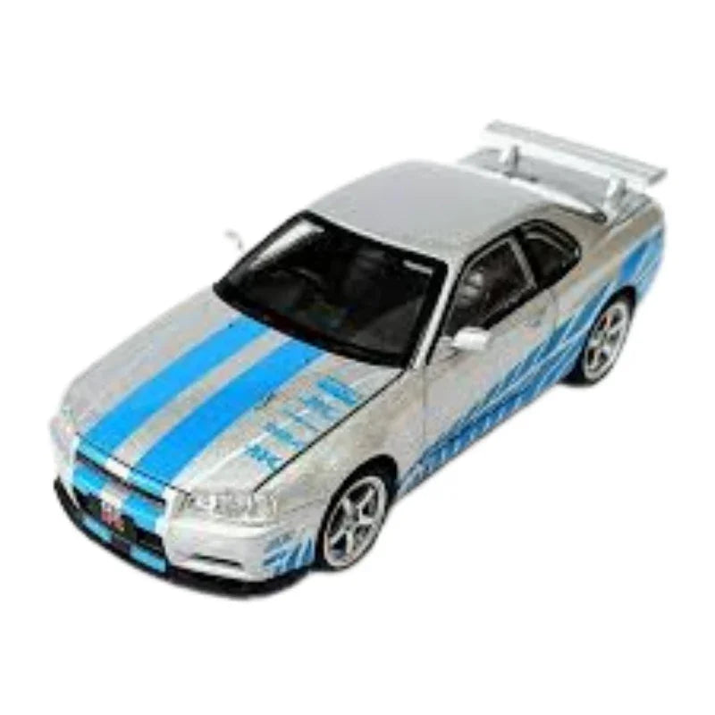 Nissan Skyline Spec II 1:24 Scale Die-Cast Model – White Pearl Collectible Car