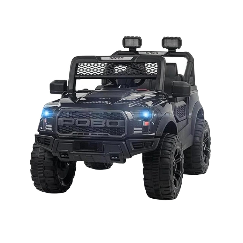 Electric Ride On Jeep Car for Kids with Projector Black Edition (2 Seater)