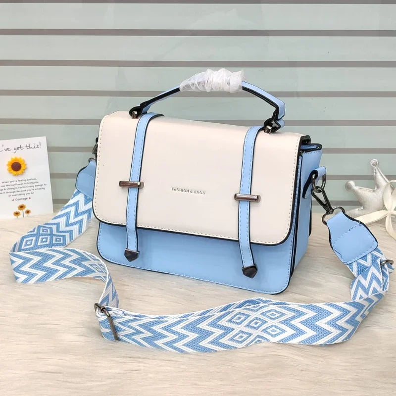 Elegant Imported Luxury Crossbody Handbag with Thick Strap & Multi-Compartment Design