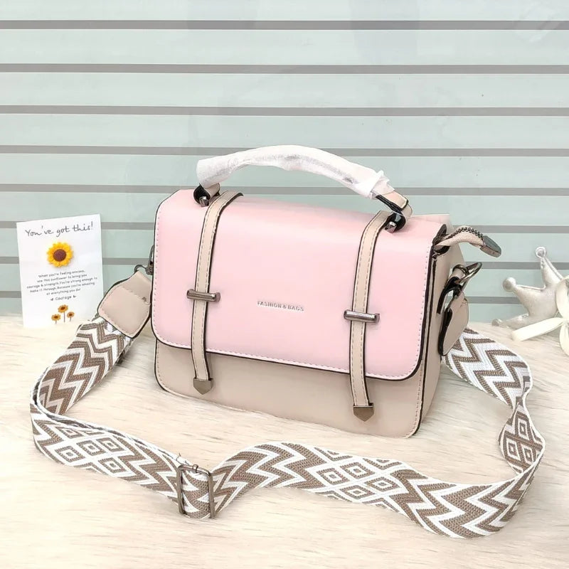 Elegant Imported Luxury Crossbody Handbag with Thick Strap & Multi-Compartment Design