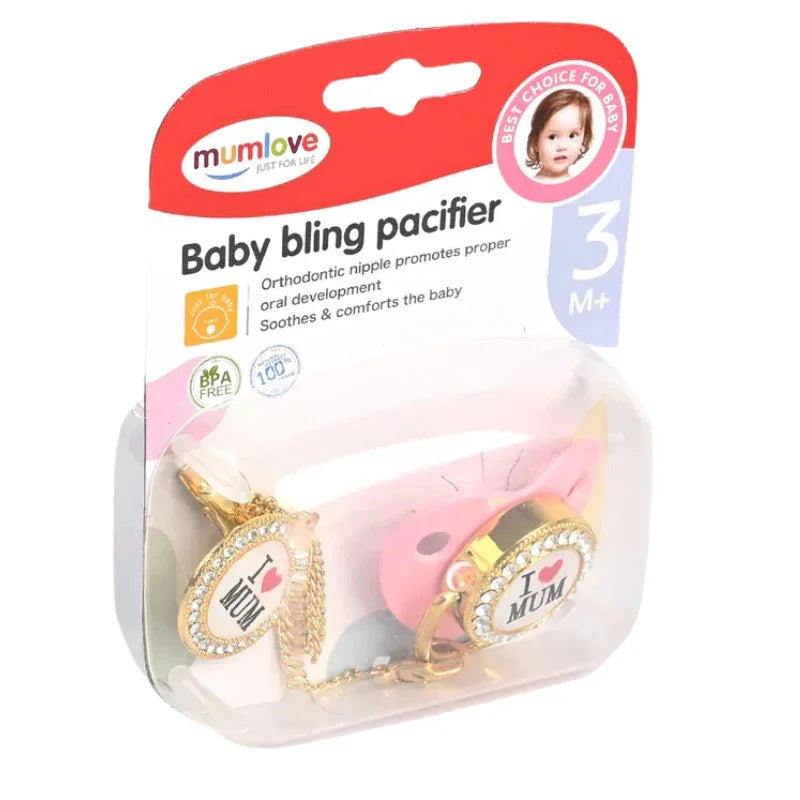 Mom Love Fancy Baby Bling Pacifier – Elegant Comfort
