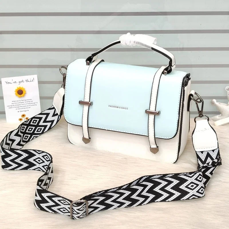 Elegant Imported Luxury Crossbody Handbag with Thick Strap & Multi-Compartment Design