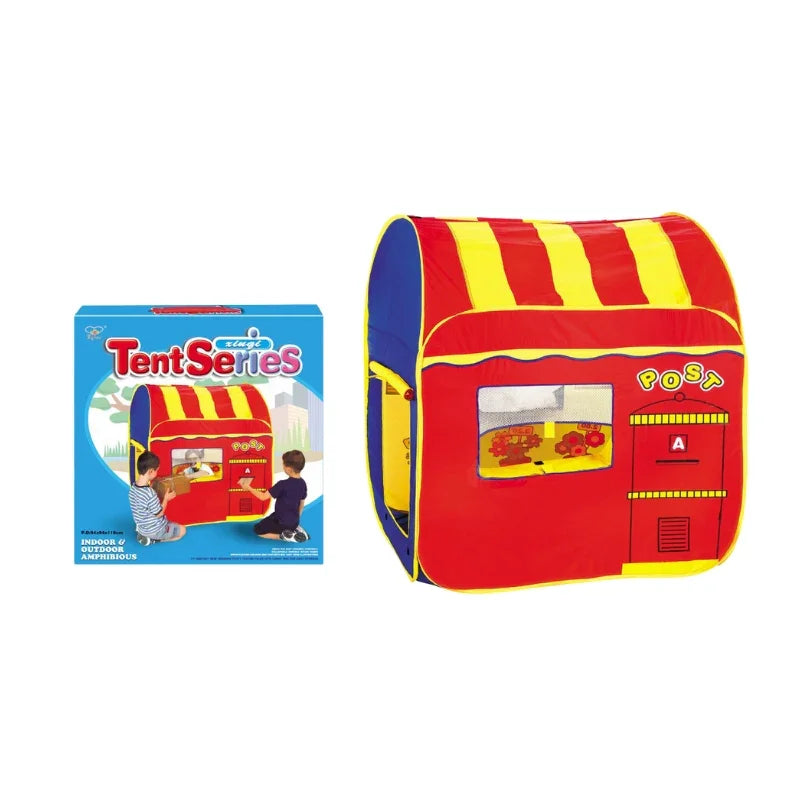 Kids Post Office Play Tent Foldable Indoor & Outdoor Pop-Up Playhouse