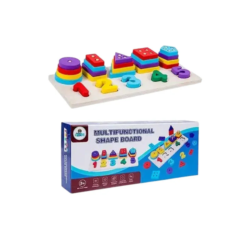 Multifunctional Numbers & Shapes Learning Board  Fun & Educational Puzzle Toy for Kids