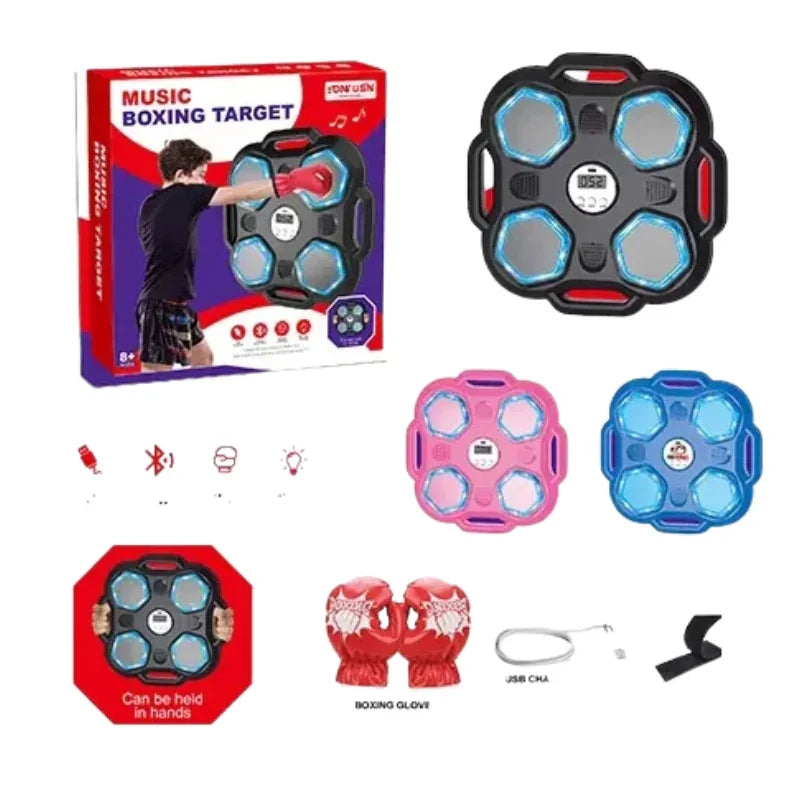 Punch to the Beat! Kids Music Boxing Target Toy Set with Gloves