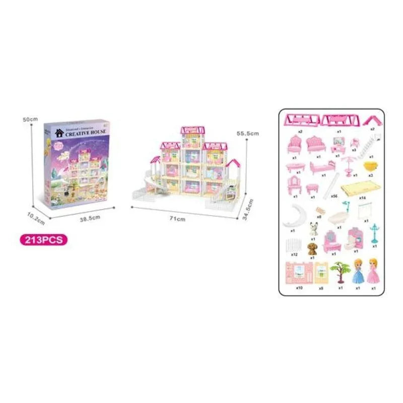 Diy Creative House Three Light Villa With 2 Cartoon Princesses