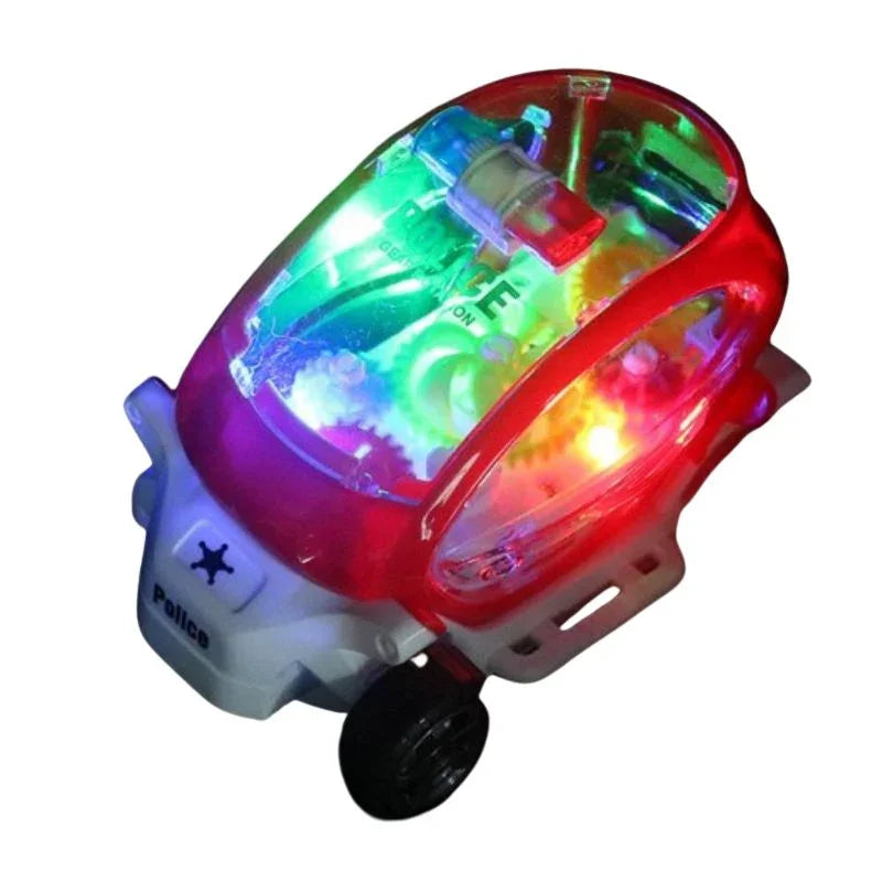 Illuminate Playtime Fun With Our Electric Transparent Police Toy Car - Lights On For Action