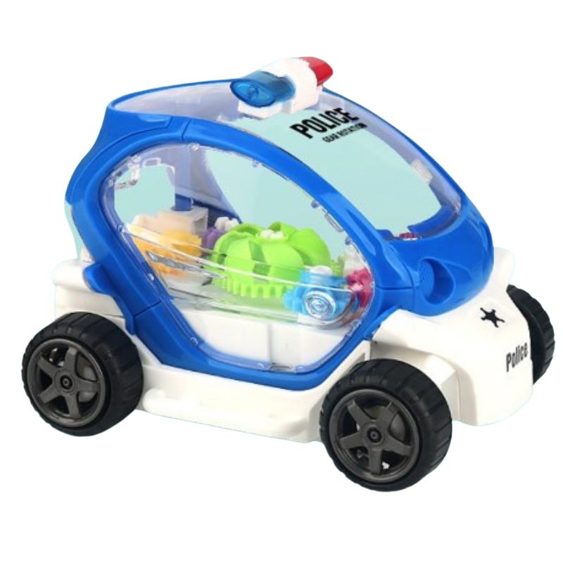 Illuminate Playtime Fun With Our Electric Transparent Police Toy Car - Lights On For Action