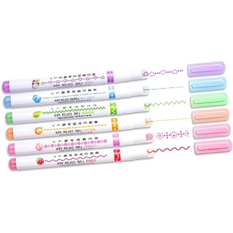 Flower Line Shape Highlighter Pen With Vibrant Colors For Kids