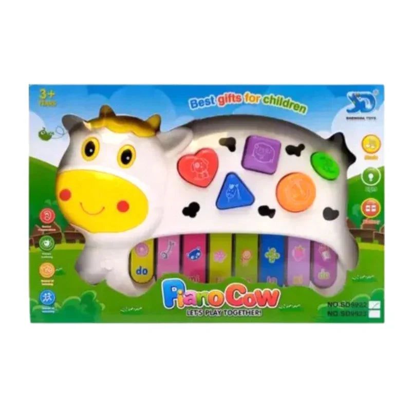Cow-Shaped Music Piano Toy With Light and Sound For Kids