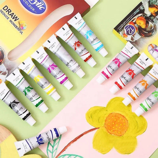 Waterproof Acrylic Non-Toxic Paint - (12 Colors)
