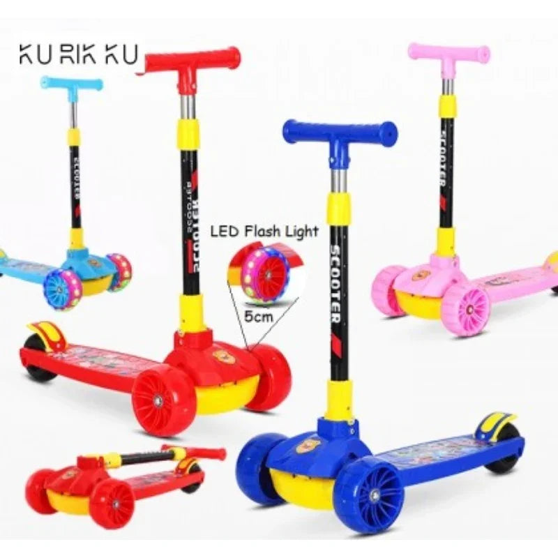 Foldable Scooty With LED Flash Lights Tires For Kids