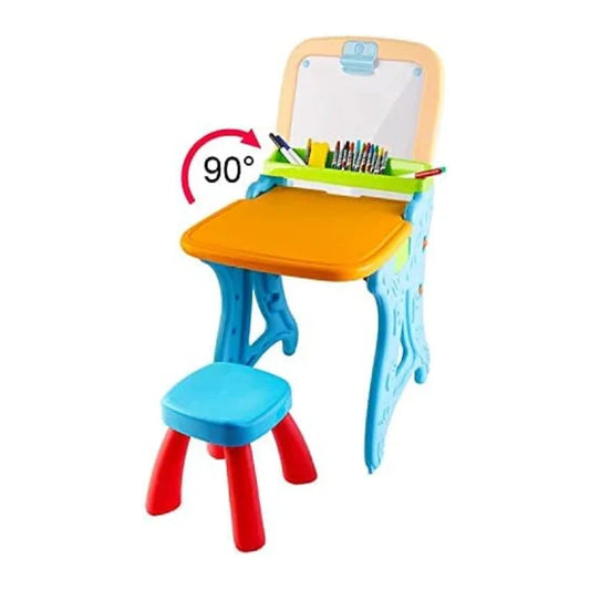 2 In 1 Drawing Desk And Easel Learning Playset For Kids