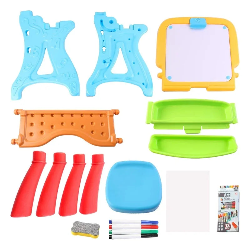 2 In 1 Drawing Desk And Easel Learning Playset For Kids