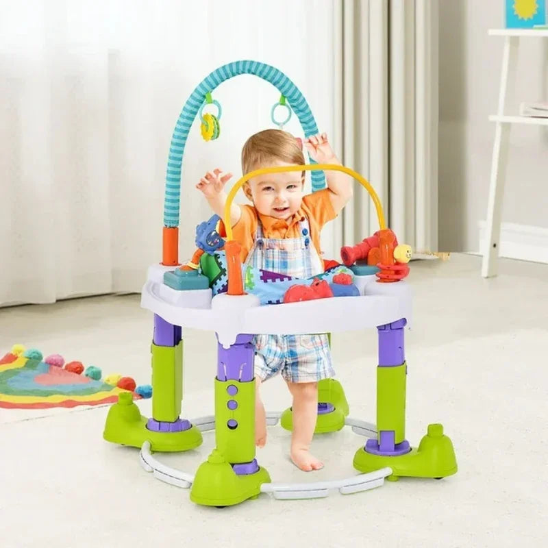 4 In 1 Foldable Bouncer Activity Center With Height Adjustable For Baby