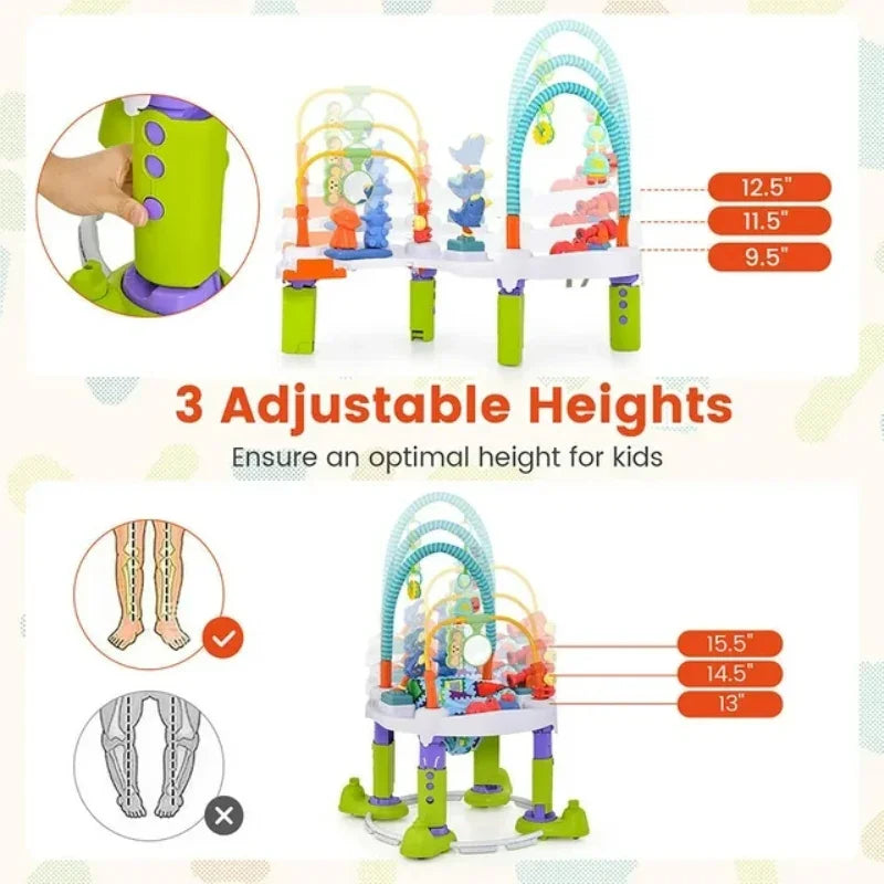 4 In 1 Foldable Bouncer Activity Center With Height Adjustable For Baby