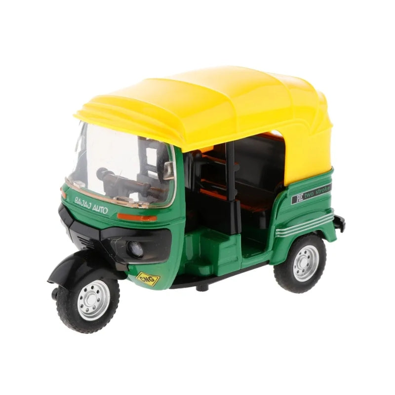 Classic Die-Cast Rickshaw With Music Toy For Kids - 1Pcs