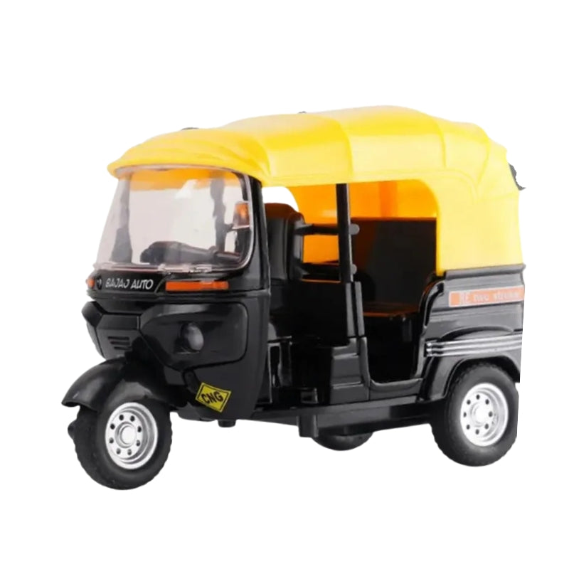 Classic Die-Cast Rickshaw With Music Toy For Kids - 1Pcs