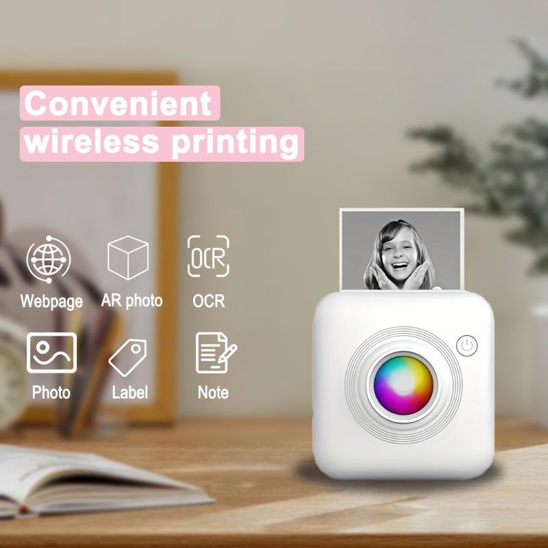 Mini Portable Rechargeable Camera Printer Print Photos Anywhere (Deal)