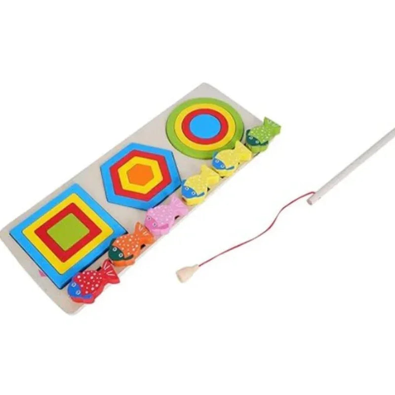 Magnetic Fishing Toy Set Wooden Sorting & Stacking Educational Adventure for Kids