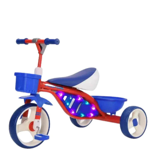 Kids’ Tricycle with High Carbon Steel Frame Front & Rear Car Baskets for Extra Fun