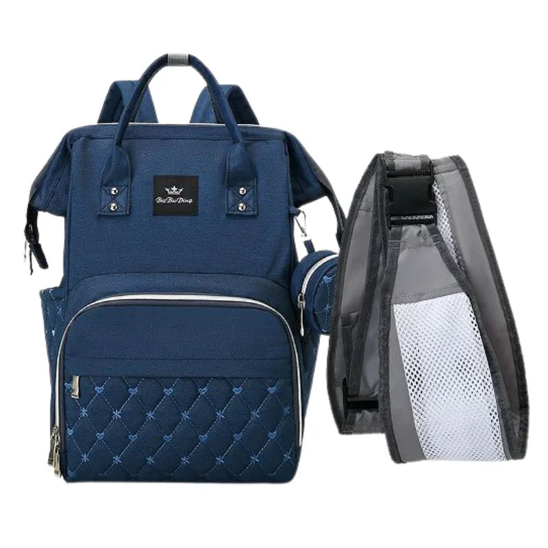 Luxury Diaper Backpack – Chic Quilted Style with Built-In Stroller Straps & Accessory Pouch