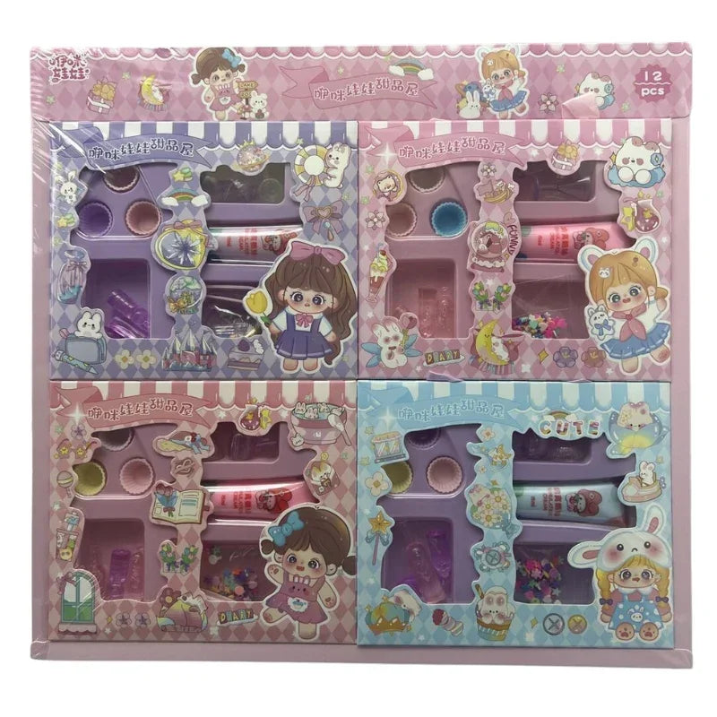 12-Piece Cute Girls' DIY Makeup & Accessories Set Fun Play Kit for Kids 1Pcs