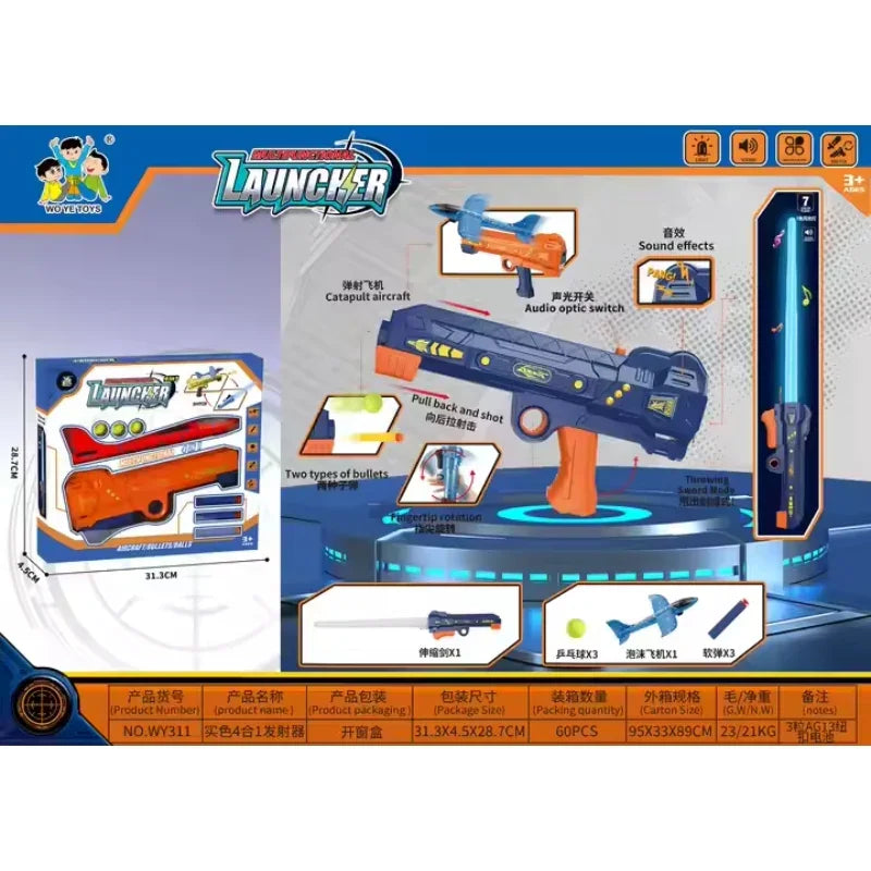 X-Blaze 4-in-1 Battle Blaster – Sword, Darts & Lights in One Power Pack