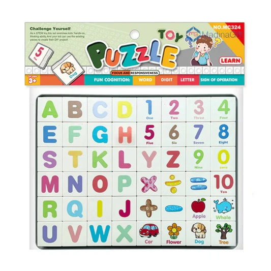 Learn & Play Duo – Alphabet & Number Puzzle with Magnetic Drawing Board