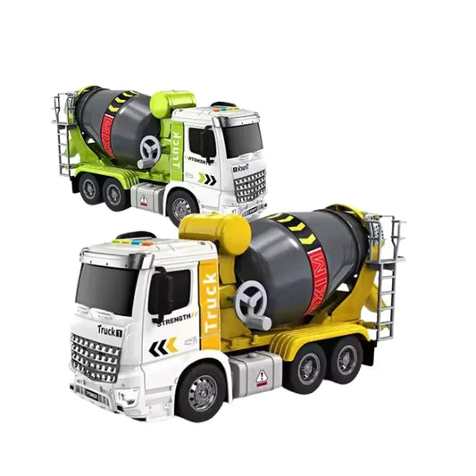 Excavator & Cement Mixer Inertia Truck Set – Educational Construction Toys for Kids