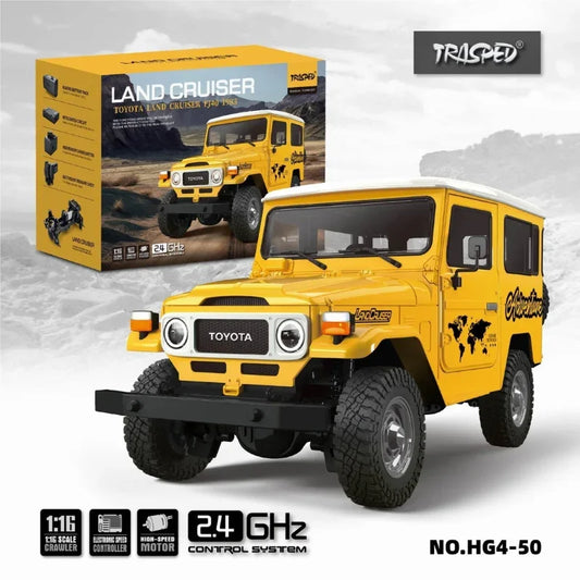 Toyota Land Cruiser Yellow Vintage Off-Road Legend – 1:24 Diecast SUV Model