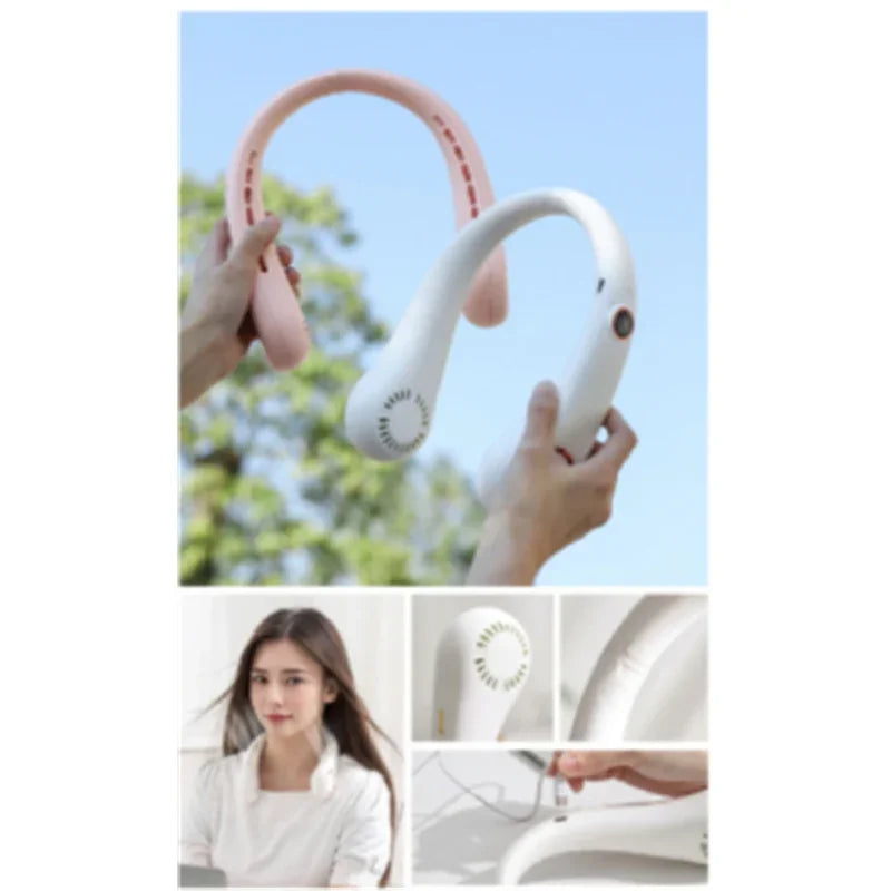 Wearable Neck Fan – Hands-Free Cooling with Style and Comfort