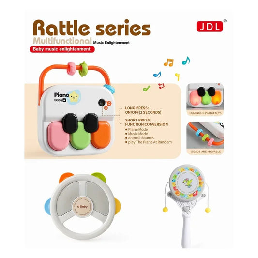 JDL Musical Rattle Toy Multifunctional Sound & Light Activity for Babies