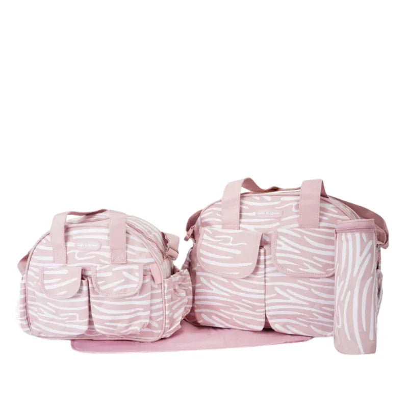 Sunshine 4 Piece Baby Diaper Bag Set  Navy Blue Stripes Stylish  Functional for Moms on the Go