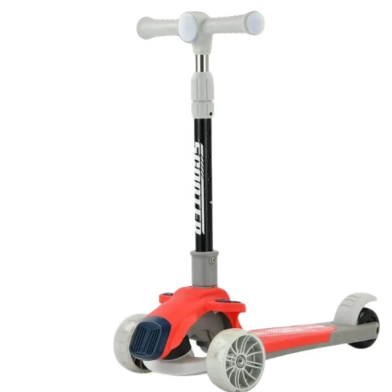 Deluxe Kids Scooter Music LED Lights Adjustable Handle Wheel Balance Ride