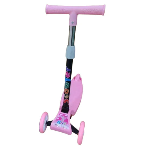 Foldable Kids Kick Scooter with Flashing Wheels Adjustable Height for Boys Girls
