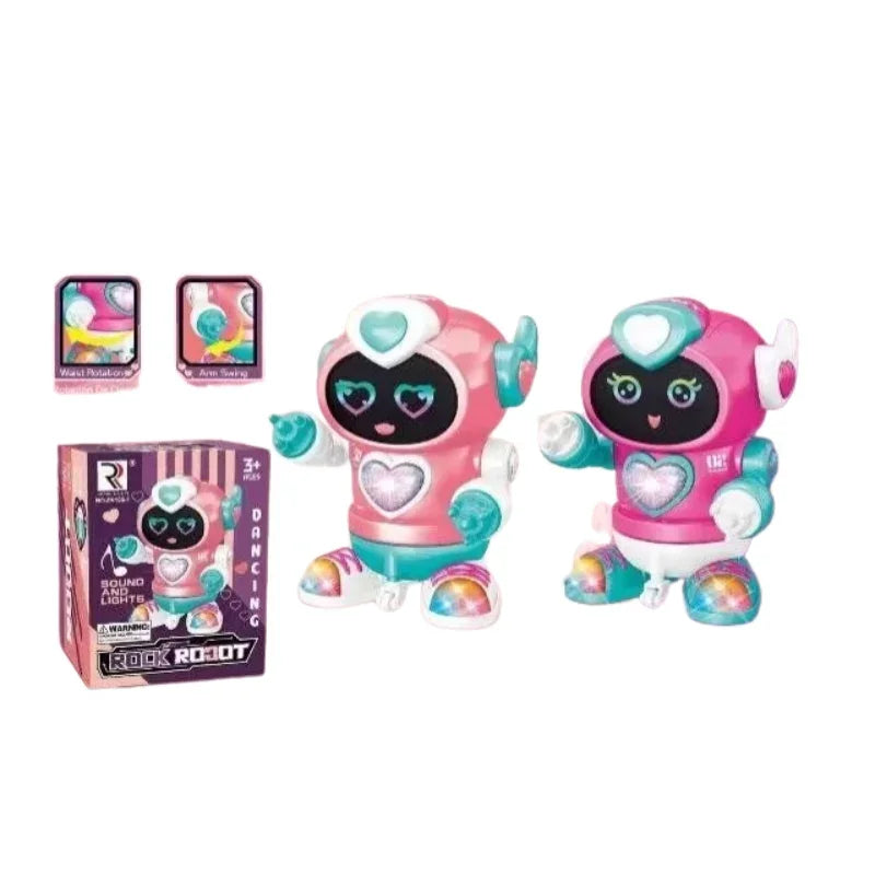 Electric Rocking Dance Robot Toy Music Lights Auto Walking Interactive Gift Kids