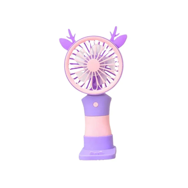 Cute USB Rechargeable Mini Fan Handheld & Tabletop Use
